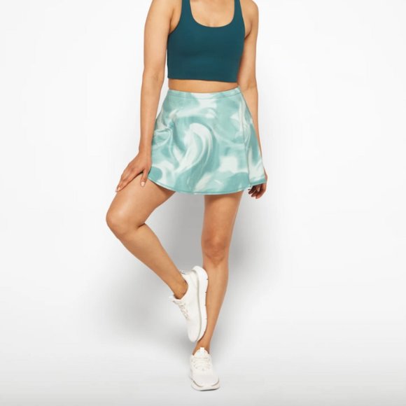 Threads 4 Thought Turquoise Green Power Pleated Pocket Skort Size XL - Picture 3 of 14